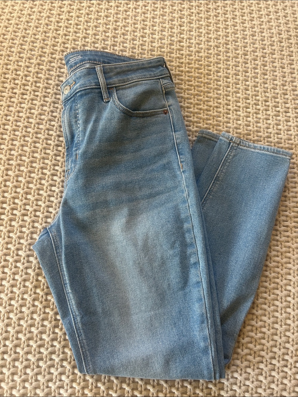 Old Navy Light Blue rockstar super Skinny high rise Jeans